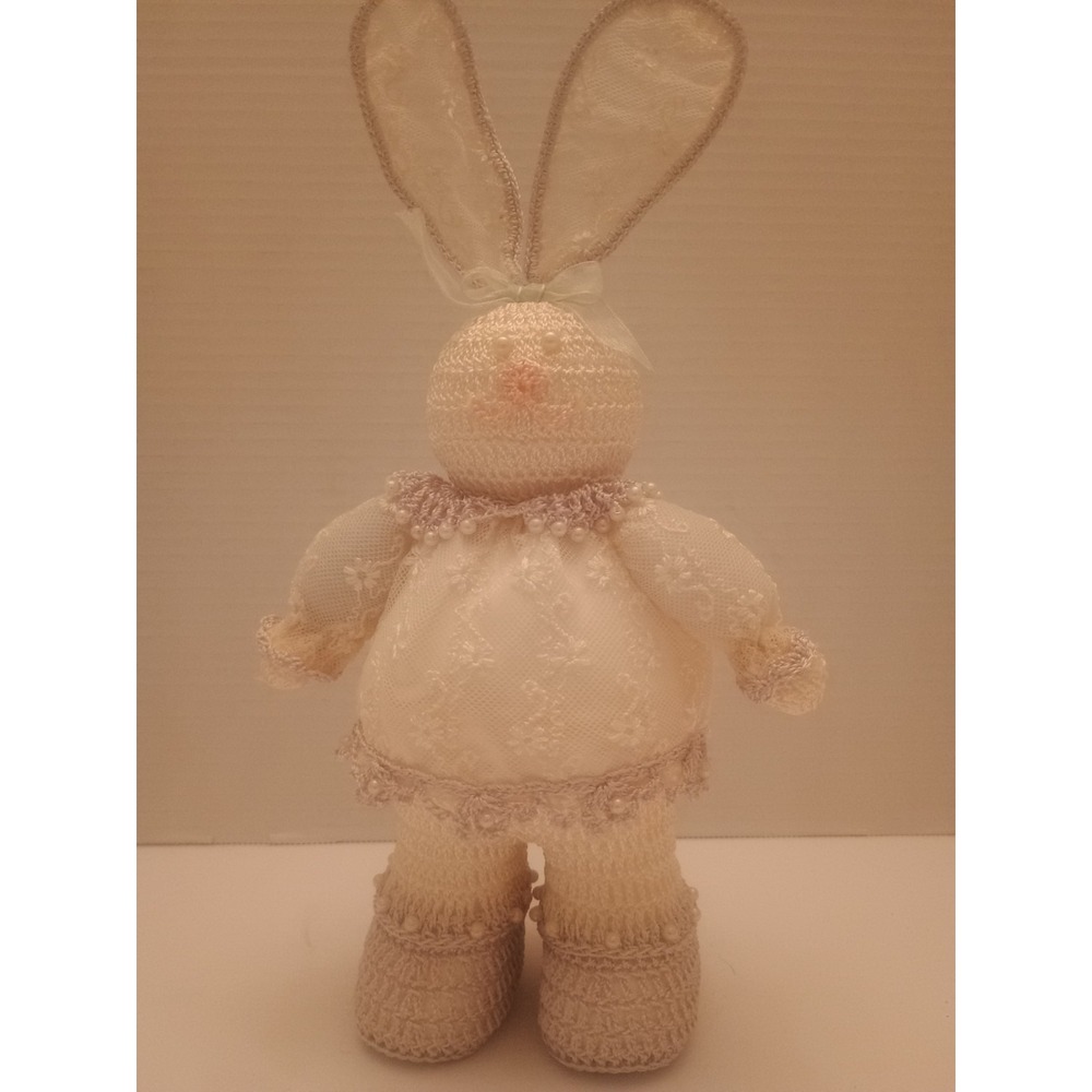 Vintage Handmade Croquet Bunny Rabbit Doll 10.5"